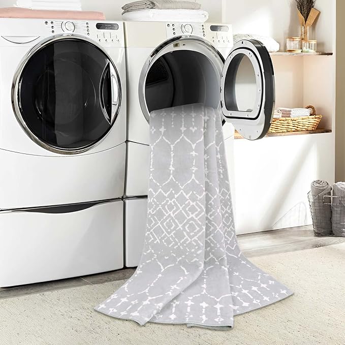 Lahome Moroccan Runners for Hallways 2x6 Washable Non-Slip Carpet Runner Throw Ultra-Thin Kitchen Bedroom Rugs Grey Distressed Print Rug Entrance Bathroom Laundry Room Living Grey/White 2' x 6'
