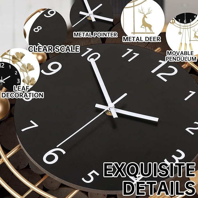 SIN&MI Large Wall Clocks for Living Room, Metal Wall Art Decoration,Silent Non Ticking,Battery Operated Oversized Round Modern Wall Clock for Bedroom,Farmhouse,Office Wall Decor/16 * 26Inch