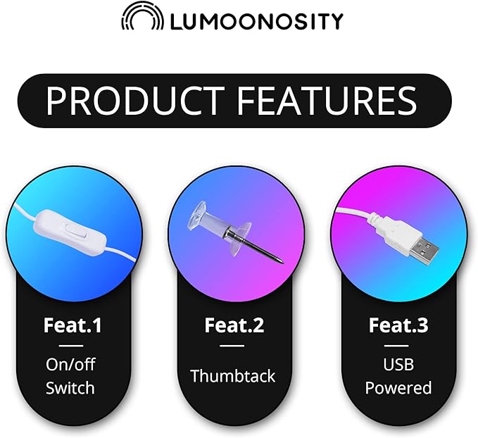 Lumoonosity Lightning Bolt Neon Signs, USB Powered Led Lightning Bolt Light with On/Off Switch, Lightning Neon Sign for Wall Decor, Hanging Led Signs, Neon Lights for Bedroom, Gaming Room Setup