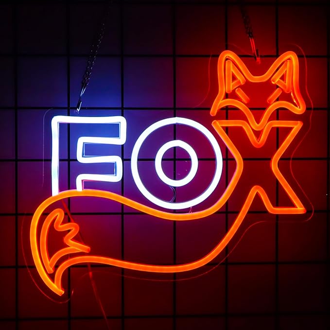 FOX LED Neon Sign,14.5x13 Inch USB Powered,for Room, Game Room & Party Art Wall Decor-Cute Fox Gift 