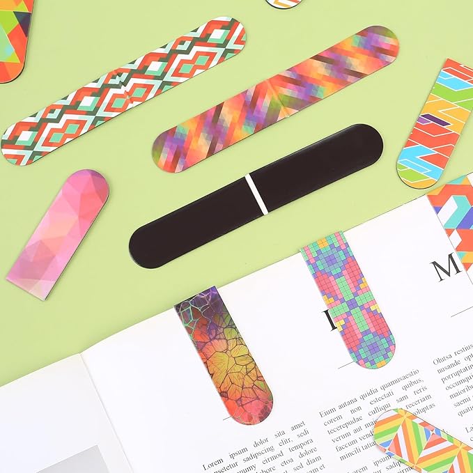 30 Pcs Magnetic Bookmarks, Mini Geometric Page Markers Magnetic, Geometric Magnetic Page Stand Bookmarks for Teachers School Home Office Reading Bookmarks