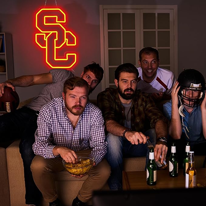 Trojans Team Neon Signs,NCAA Neon Sign for Wall Decor,LED Neon Lights for Bedroom、Game Room、or Man Cave,Birthday、Christmas Gifts for kids