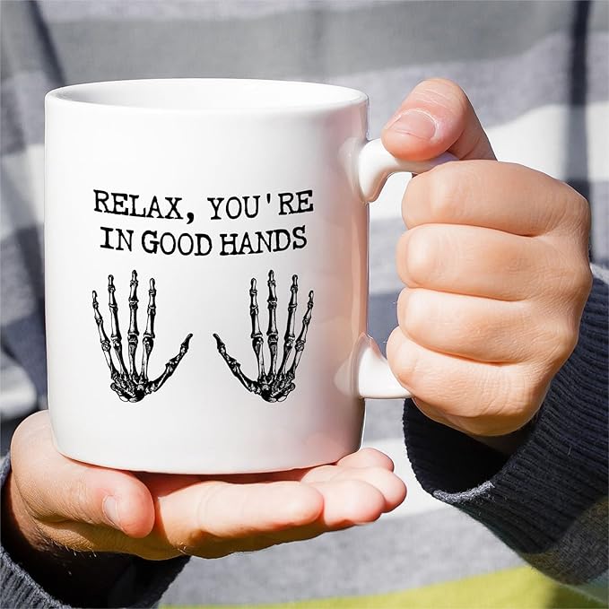 Retreez Funny Orthopedist Mug - 11 Oz Ceramic Coffee or Tea Cup - Humorous Sarcastic Gift for Orthopedic Surgeon, Bone Doctor, Orthopedic Specialist, Chiropractor - Relax You're In Good Hands Mug Gift