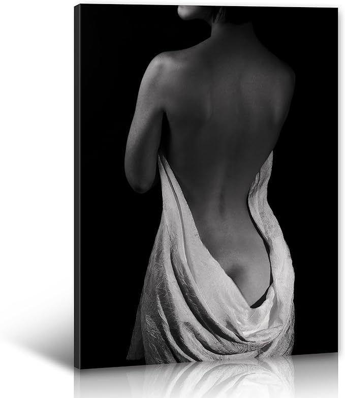JiazuGo Sexy Posters of Women - Black Sexy Naked Women Canvas Wall Decor Bedroom Living Room Figures Scenery Nude Art Abstract Sexy Girls Used in Bathroom Beautiful Poses Perfect Art Print Painting