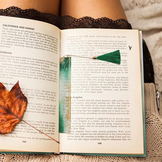 Bookmarks for Women, Kaluofan 2PCS Book Marks for Book for Women, Durable Handmade Resin Bookmarks, Perfect Gift for Mothers Teachers Students and Book Lovers on Mother's Day Teachers'Day Christmas