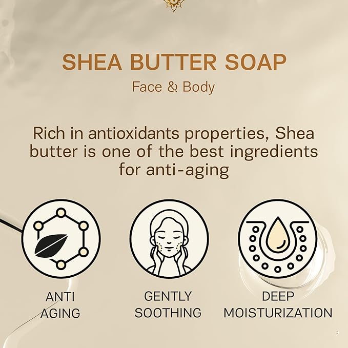 AUTHENTIC BATH & SOAP - Shea Butter Soap Bar - Cold Processed, Natural, for Man & Woman, Moisturizing Softening, Handmade, no Parabens or Sulfates, Vegan & Cruelty Free. (Pack of 2) 4.2 Oz Each