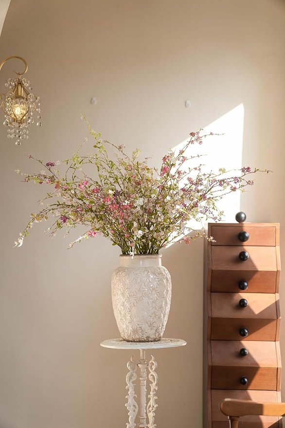 MISSPIN Artificial Flowers with Greenery Stems Faux Plants Indoor Branches for Tall Vase Ultra-Realistic, 7 Pcs Wedding Centerpieces, Home Decor & DIY Bouquets