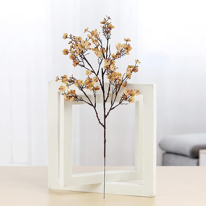 JAKY-Global Babys Breath Silk Artificial Flowers Bulk 6pcs for Fall Decor Fake Flower Bouquet Bulk for Home Kitchen Indoor Bouquet Floral Arrangement Table Centerpieces Farmhouse Decor(Khaki)