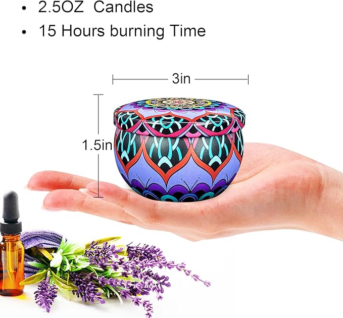 Scented Candle Set, 24 Pack Home Candles, 600 Hour Long Lasting Soy Wax Candle Set, Birthday Gift for Women with Gift Box.