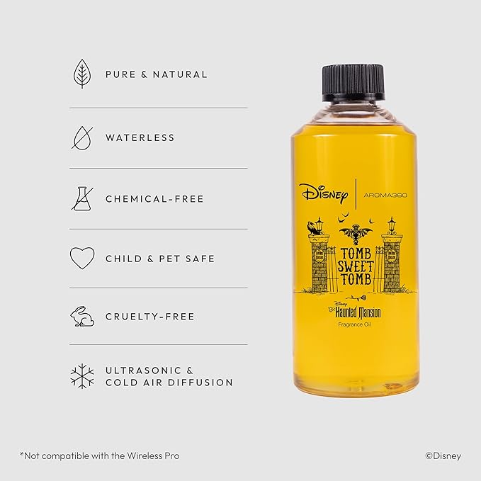 Aroma360|Disney | Tomb Sweet Tomb Oil Blend | Haunted Mansion Inspired Diffuser Oil | Aromatherapy Scent Diffuser Oil | Cinnamon, Tonka and Bergamot 16.9 fl oz, 500 mL