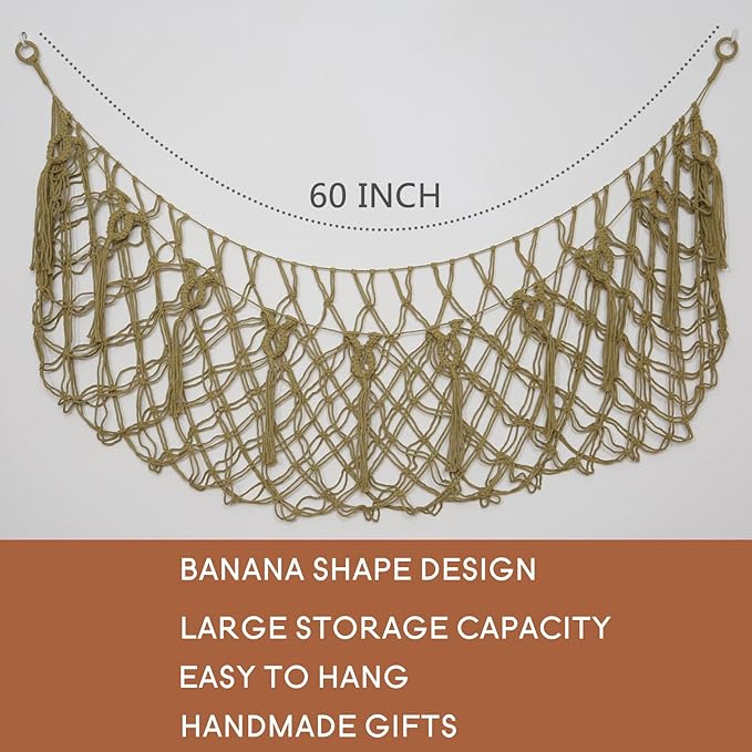 Stuffed Animal Hammock Corner Hanging Net Plush Toy Organizer Macrame Stuffed Animal Storage Display for Teddy Net Corner Toy Net for Bedroom-Khaki