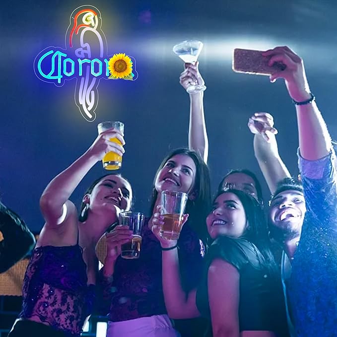 Parrot Beer Neon Sign for Wall Decor Bar Neon Led Sign for Home Bar Man Cave Beer Light for Club Store Restaurant Party Pub Birthday Gift USB Powered Size12.2 * 13.7inch(ZYLD079)