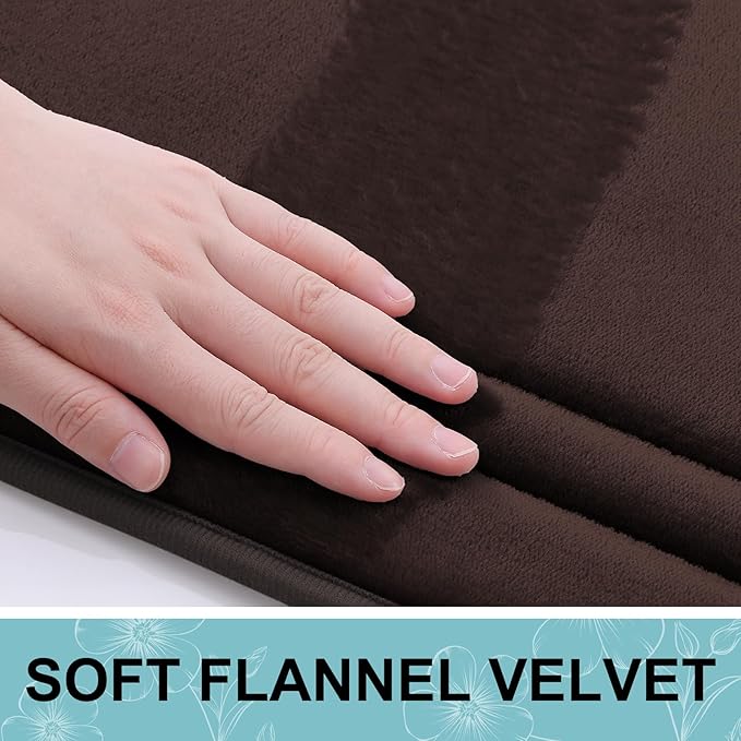 Grandaily Memory Foam Bath Mat Rug 36x24, Ultra Soft, Non-Slip and Absorbent Bathroom Rugs, Machine Wash Dry, Comfortable Bath Carpet for Bathroom Floor, Tub and Shower, Brown