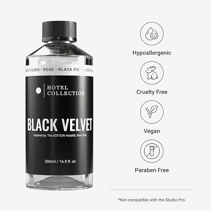 Hotel Collection - Black Velvet Essential Oil Scent - Luxury Hotel Inspired Aromatherapy Scent Diffuser Oil - Zesty Citrus, Juicy Black Fig, & Floral Rose - for Essential Oil Diffusers - 500mL