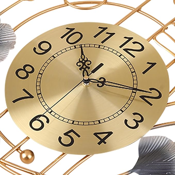 Wall Clock,Large Wall Clocks for Living Room,Silent Non Ticking,Battery Operated Oversized Round Modern Wall Clock for Bedroom,Farmhouse,Office Wall Decor-22x31.5 Inch(Golden)
