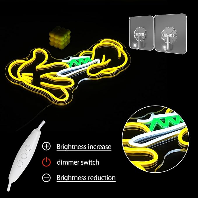 Holding Neon Sign for Wall Decor Glove Neon Light Green Leaf LED Neon Sign for Bedroom Living Room Shop Mall Supermarket Bar Man Cave Decoration(16.7"*11")
