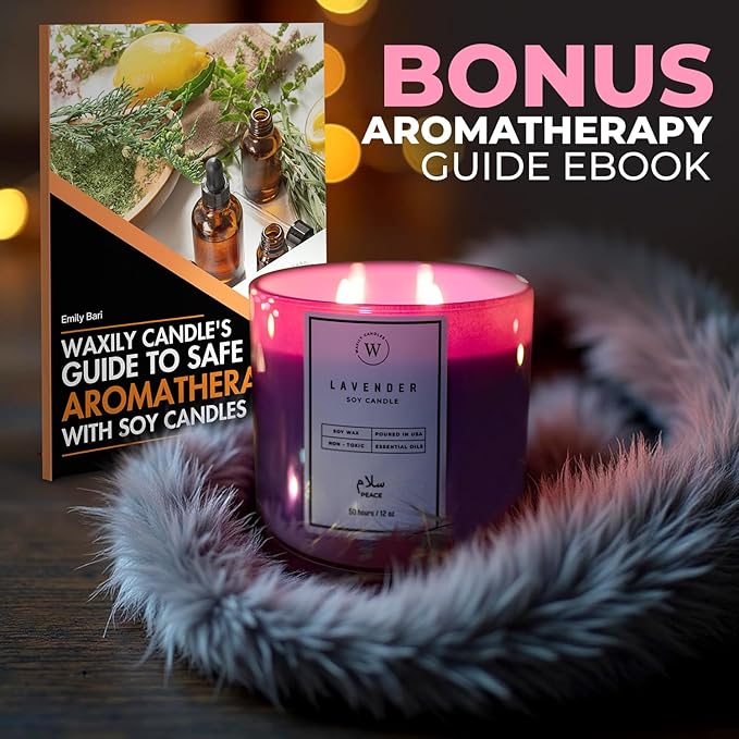 Waxily Eucalyptus Soy Candle | Aromatherapy Candles | Non Toxic, Long Lasting, Large Essential Oil Candle | Luxury Gift, Clean Burning, Home Spa, Stress Relief, Vegan, Eco Friendly, Natural | 12oz