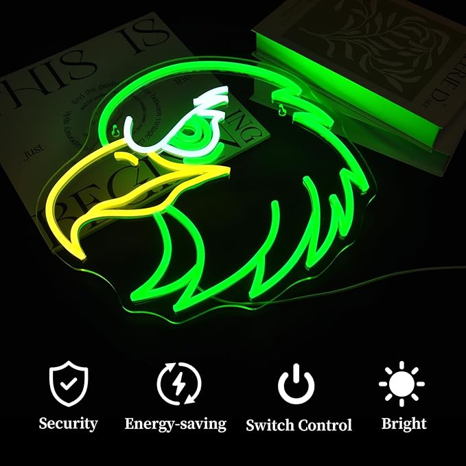 Eagle Neon Sign for Wall Decor Led Neon Signs Light Up Sign Room Decor Neon Lights Sign USB Powered