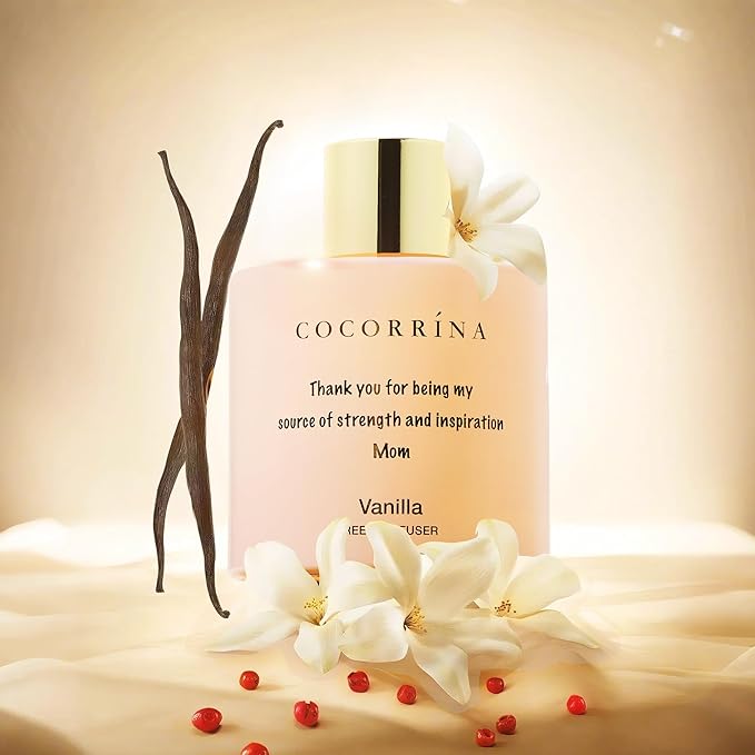 COCORRÍNA Reed Diffuser - Vanilla 6.7 Fl.oz Reed Diffuser with Sticks Bitrhday for Mom, Home Fragrance