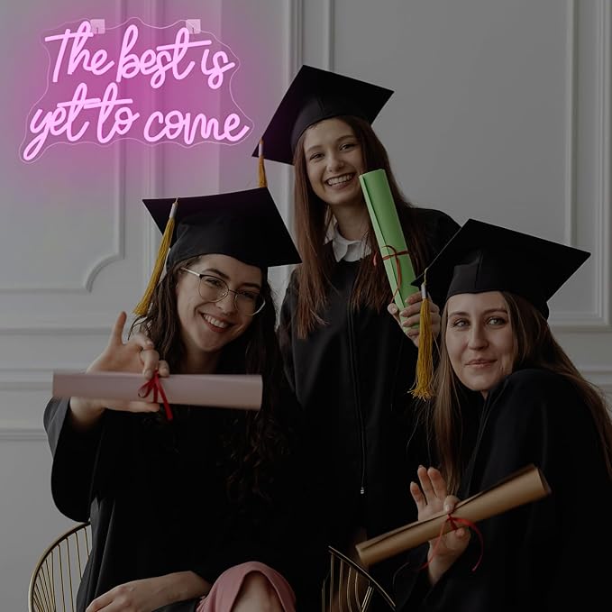 The Best Is Yet to Come Neon Sign Pink Letter Led Neon Lights For Wall Decor Usb Power Light Up Signs For Bedroom Home Bar Wedding Birthday Party Kids Room Teens Gifts