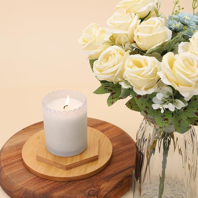 Scented Candles Natural Soy Candle for Home Large Glass Jar Candles 8oz Single Wick Candle Over 50 Hours of Burn Time for Creating Relaxing Ambience & Holiday Gifting(Gardenia)