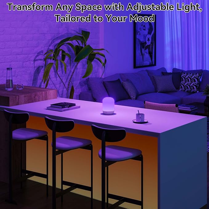 SUNMORY Rechargeable Night Light, Table Lamp for Bedroom, Dimmable Bedside Lamp with Magnetic Charging Station, Small Nightstand Lamp, LED Night Lights with 12 RGB Colors, Timer & Remote Control
