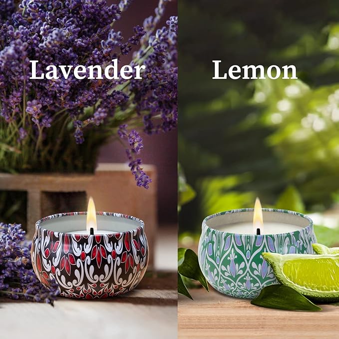 Scented Candles for Home Scented 2 Pack 2.5 oz Natural Soy Wax Candles Gifts for Women, Jasmine Rose Aromatherapy Candles Gifts Set, Portable Small Relaxing Candles Set for Spa, Bath, Yoga