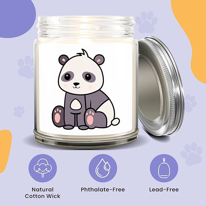 1OAK Lavender Scented Candles - Panda Candle - Panda Gifts for Women - Made in USA