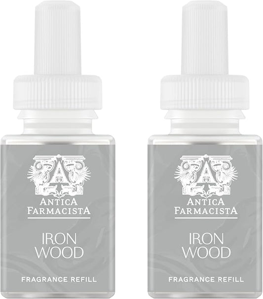 Pura & Antica Farmacista Home Scent Refill - Smart Air Diffuser - Up to 120-Hours of Luxury Fragrance per Refill - Household Essential - Safe Diffuser - 2 Pack, Ironwood