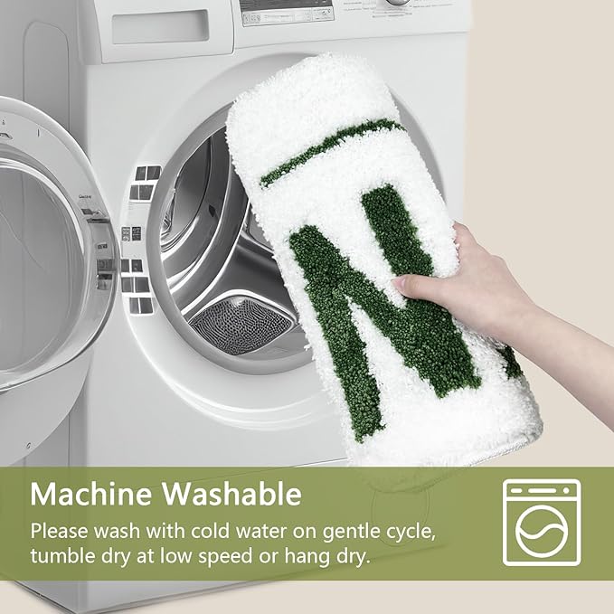 Small Get Naked Bathroom Rugs - Funny Bath Mats for Bathroom Non Slip Cute Carpet Decor Water Absorbent Bath Rugs for Sink Bathtub and Shower White Green 16" x 24"