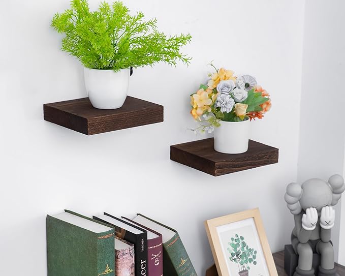 Floating Shelves, Floating Shelves for Wall, with Invisible Bracket, Bathroom Shelves, Bedroom Decor, Floating Shelf, Shelves for Wall Storage, Display Shelf, Set of 2