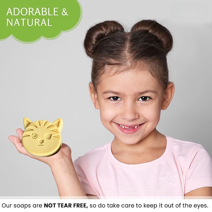 ZAAINA Natural Kids Soap - Easter Gifts, Fun Bath Time for Children - Unique Cute Animal Shape Soaps for Boys Girls, Gift for Kids, Handmade Body Soaps - Gentle on Sensitive Skin - Set of 6