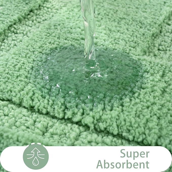 HOMORE 24x60 Inch Bathroom Rug, TPR Backing Non Slip Long Bathroom Runner Rug, Thick Soft and Absorbent Microfiber Bath Mat, Washable Plush Bath Rugs and Mats for Shower Floor, Sage Green