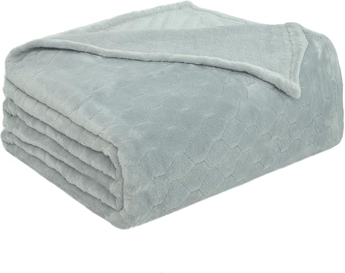TOONOW Fleece Blanket Super Soft Cozy Throw Blanket 50" x 60", Lightweight Fuzzy Comfy Textured Flannel Blanket Warm Plush Throw Blankets for Couch, Sofa, Bed, Mirage Gray