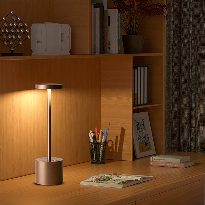 SAKRINGT 2 Pack Cordless Table Lamp Rechargeable,5000mAh Battery Powered Table Light, Dimming Portable LED Desk Lamp for Restaurant/Outdoor