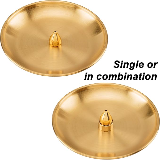 OIIKI Brass Incense Holder, Coil Incense Burner, Incense Stick Holder, Alloy Cone Ash Catcher for Indoor Outdoor Use (3 Styles)