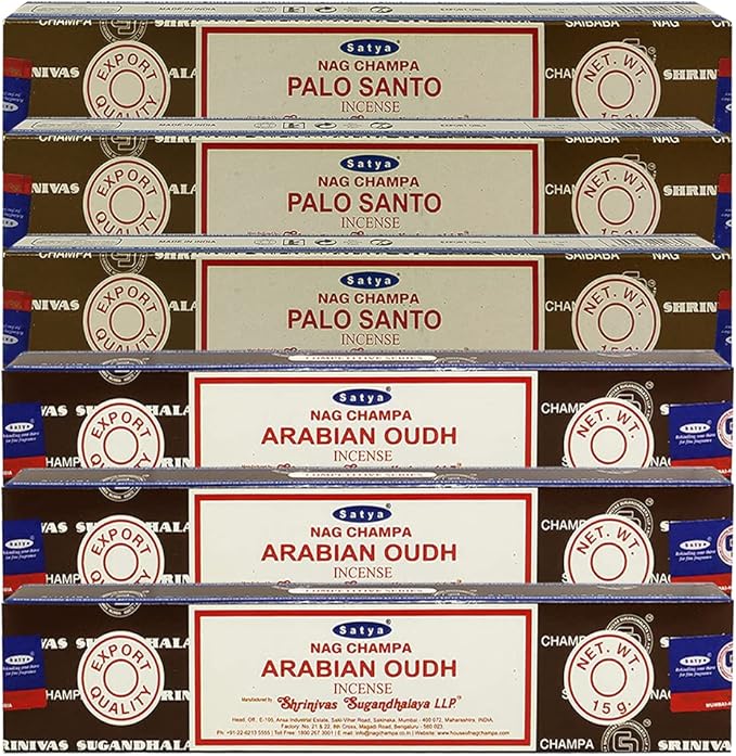 Palo Santo Arabian Oudh Incense Sticks & Holder Bundle Variety Pack from House of Nag Champa Incense Sticks and Trumiri