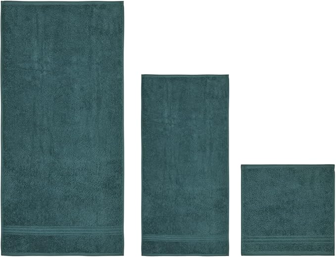 HOMELOVER 100% Organic Cotton Hand Towel Set, 4 Hand Towels, 500 GSM, Hotel Quality, Soft and Very Absorbent, Quick-Drying, GOTS-Certified, Forest Green