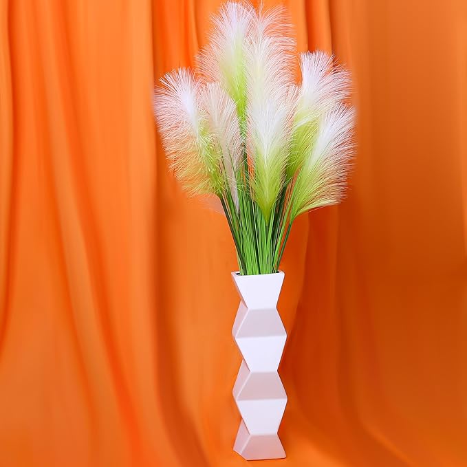 Large White Ceramic Floor Vase, 15.7 Inch Tall Modern Minimalist Vase for Living Room, Bedroom, Kitchen Decor - Holds Fresh Flowers, Branches & Dried Plants (White)