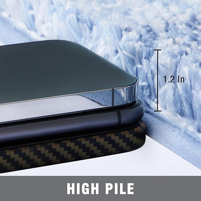 TECHMILLY Super Soft Shaggy Bathroom Rugs, Absorbent Thick Non Slip Microfiber Bath Rugs, Quick Dry Machine Washable Bath Mat for Bathroom Floor, Bathtub and Shower 17"x24"