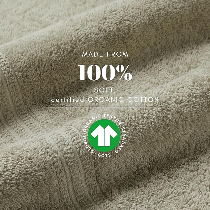 HOMELOVER 4 Piece Towel Set - 100% Organic Cotton 2 Bath Towels & 2 Hand Towels - 500 GSM, Hotel Quality, Soft, Highly Absorbent & Quick Drying Wash Towels for Kitchen & Bathroom (Space Gray)