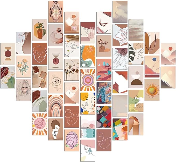 LA MAISON COZY Wall Collage Kit, Teen Posters Art Print, 50PCS 4x6'' Vintage Wall Decor Gift for Teen Girls' Dorm Room