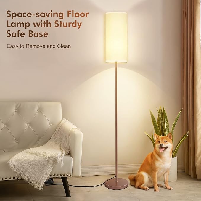 Floor Lamp for Living Room, Modern Floor Lamp with Remote Control, Stepless Dimmable 12W Bulb Included, Standing Lamp Tall Lamps for Living Room Bedroom