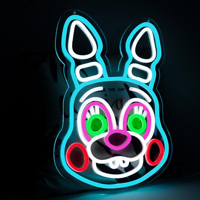 cartoon Neon Sign,Bonnie Neon Signs for Wall Decor,LED Neon Light for Bedroom、Game Room,birthday、Christmas Gifts