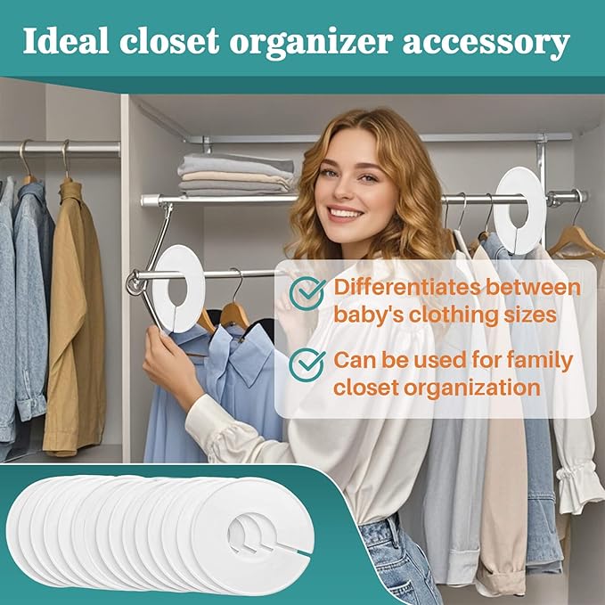 30pcs Closet Dividers Baby Clothes Organizers - Girl Boy Closet Organizers Clothes Dividers Closet Labels Closet Separators Garment Organizer Boutique Clothing Rack Dividers Hanger Dividers Hanger