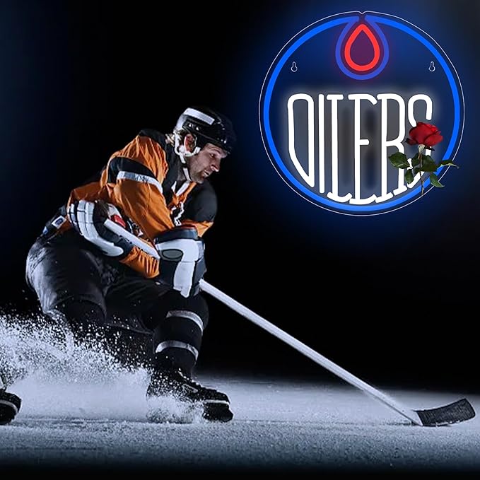 Ice Hockey Neon Sign Wall Decor Sports Neon Sign for Man Cave Hockey Player LED Light for Garage Decor Dormitory Bar Club Shop Wall Great Birthday Gift for Sports Fans(ZKXD161)