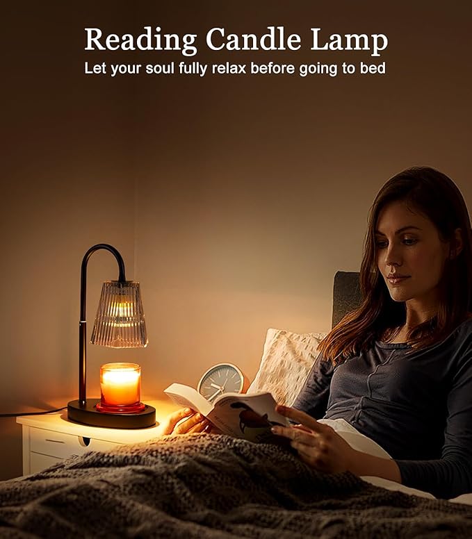 No Flame Scented Candle Warming Candle Warmer Lamp with Timer Electric Candles Wax Warmers Glass Lamps for Jar Candles Burner Adjustable Height and Dimmable Light Modern