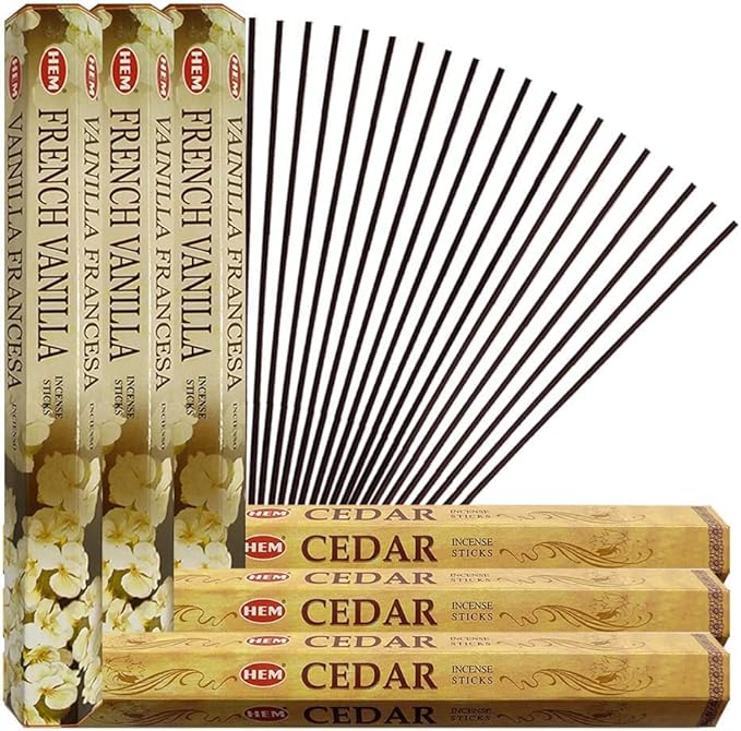 TRUMIRI French Vanilla & Cedar Incense Sticks Bundle - 6 Sets of 20 Sticks Each, 120 Count