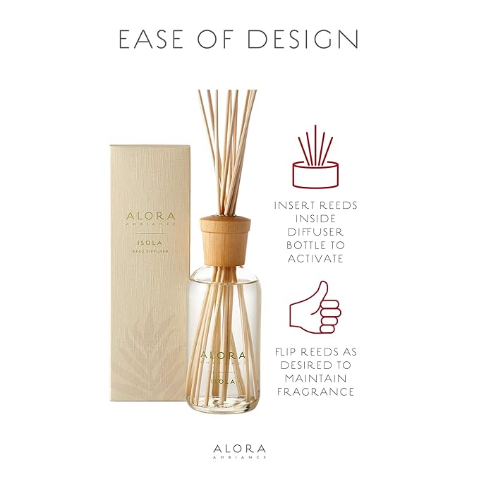 Isola 8 oz Reed Diffuser | Long-Lasting Light & Floral Fragrance | Beautifully Designed for Any Space