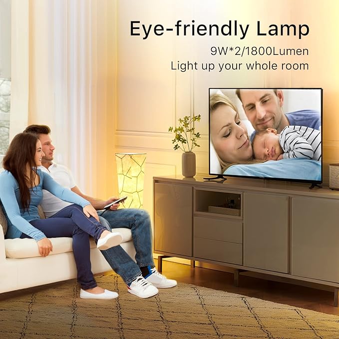 chiphy Floor Lamp, 39" Tall Standing Lamp, 3 Levels Adjustable Brightness LED Bulbs, Column Floor Light, Marble Gradient Fabric Lampshade, Home Decor for Living Room, Bedroom, Kids Room